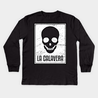 La Calavera | Loteria Mexican Tarot Card Kids Long Sleeve T-Shirt